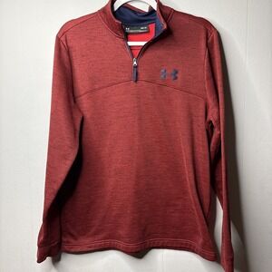 Under Armour Coldgear Men's Med Burgundy1/4 zip long sleeve pullover sweatshirt
